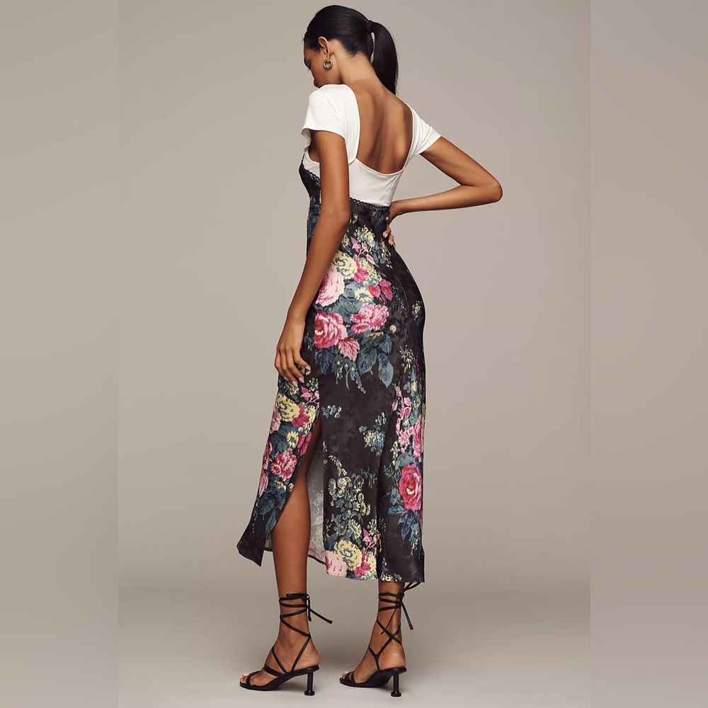 NWT By Anthropologie Twofer Midi Slip Dress size Large 90s Vintage Style - Picture 5 of 13